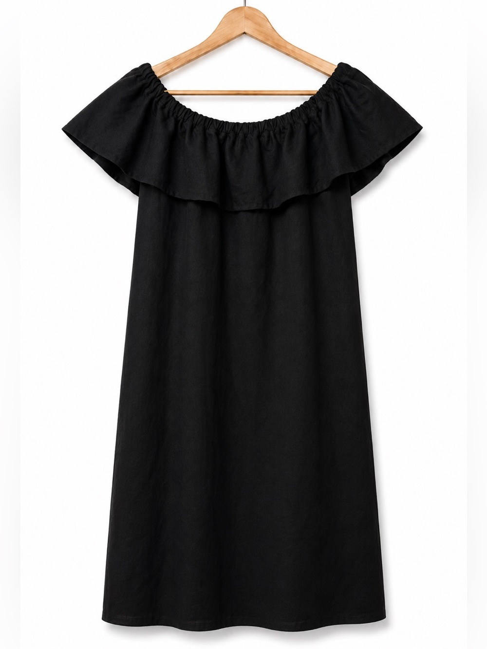 Tommy Bahama St Lucia Linen Blend Off Shoulder Shift Dress XS Black Resort
